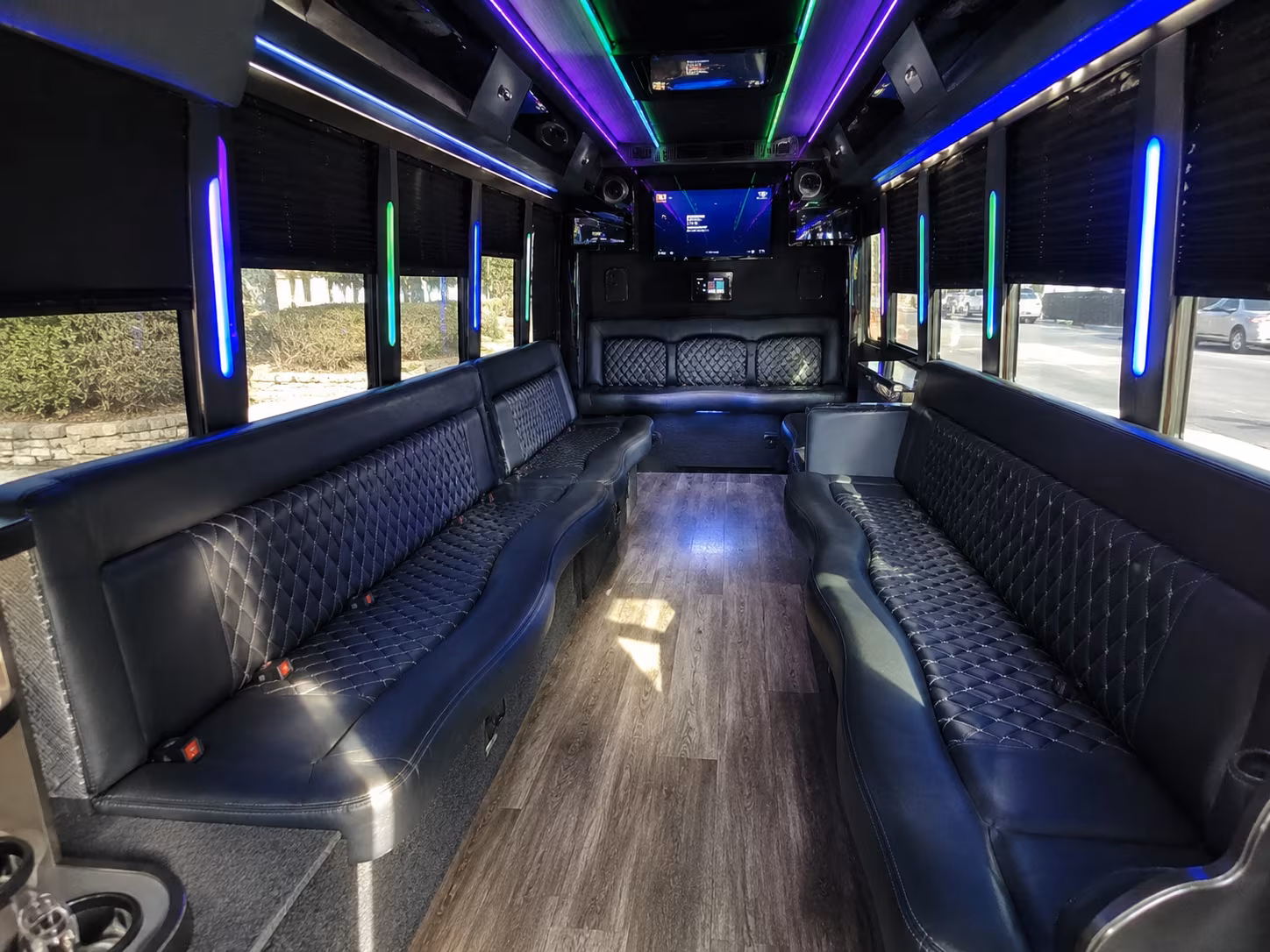 longview 15 passenger party bus interior