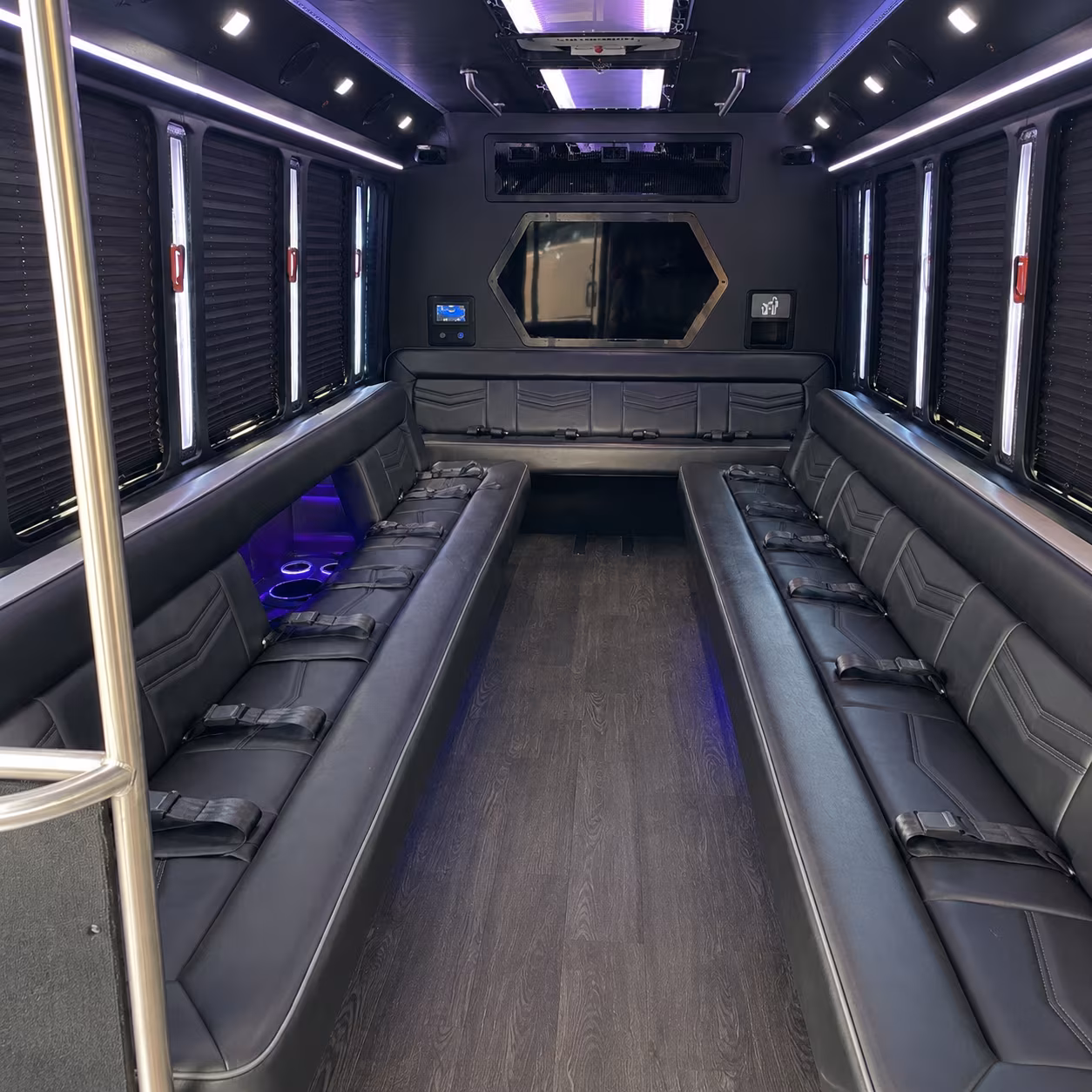 longview 18 passenger party bus interior