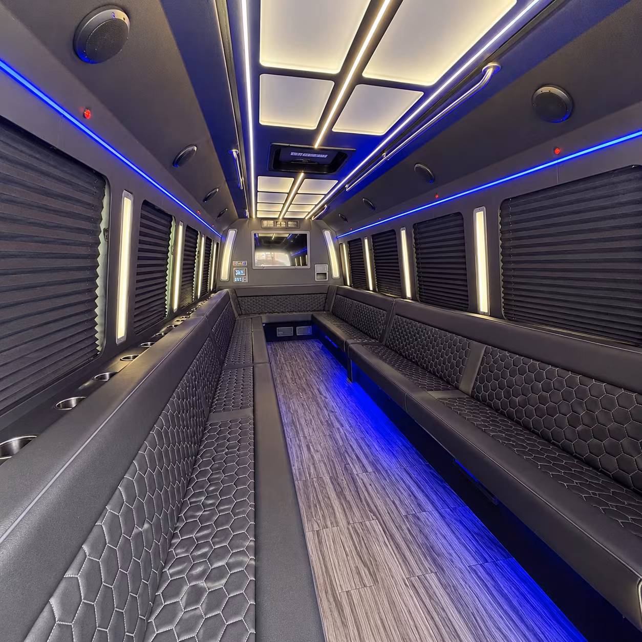 longview 30 passenger party bus interior