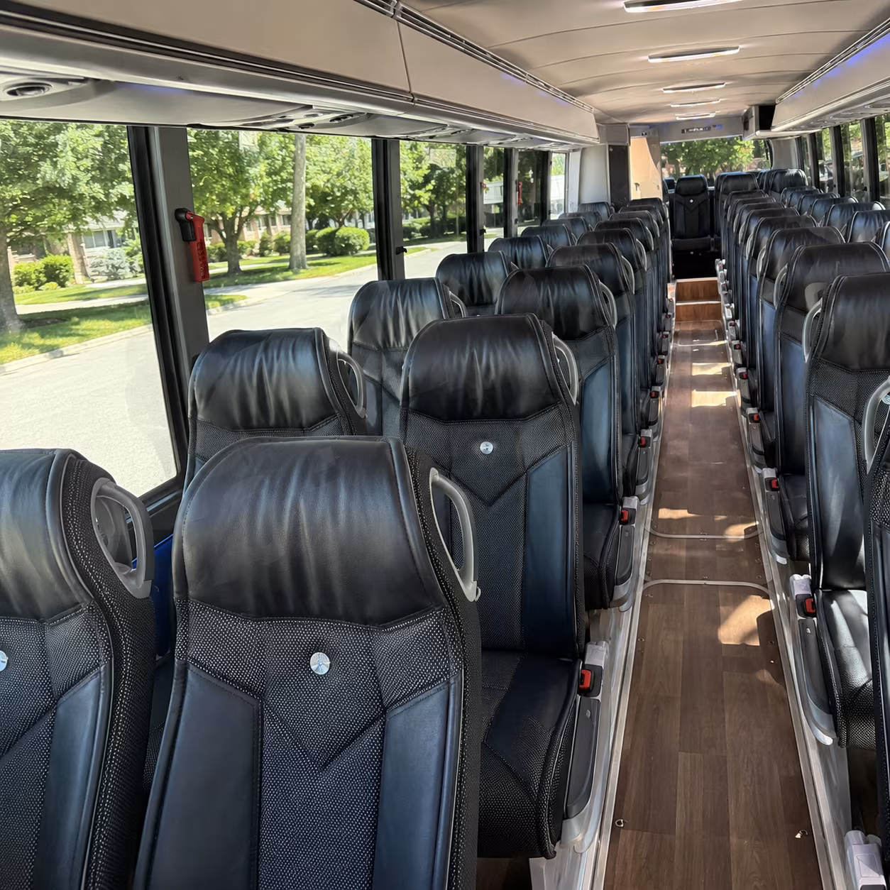 longview 40 passenger charter bus inside