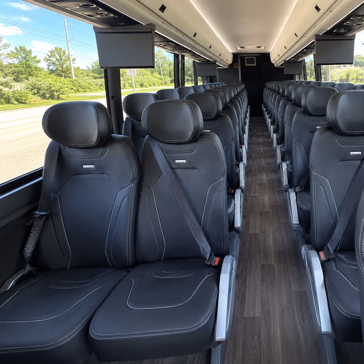 longview 47 passenger charter bus inside