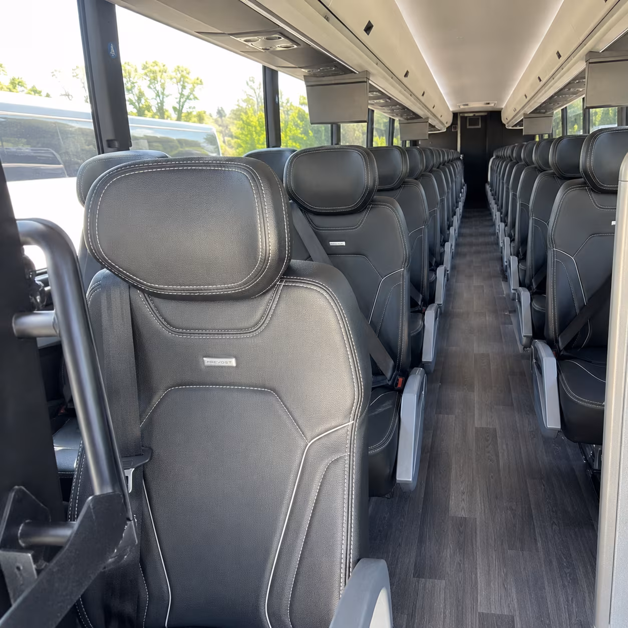 longview 47 passenger charter bus interior